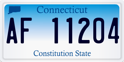 CT license plate AF11204