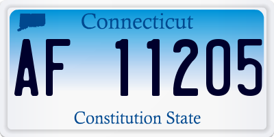 CT license plate AF11205