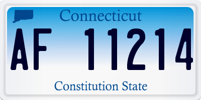 CT license plate AF11214