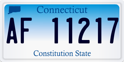 CT license plate AF11217