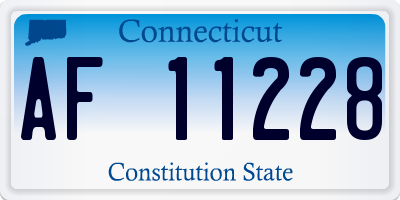 CT license plate AF11228