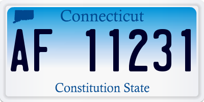 CT license plate AF11231