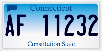 CT license plate AF11232