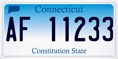 CT license plate AF11233