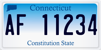 CT license plate AF11234