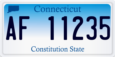 CT license plate AF11235