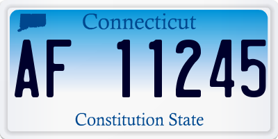 CT license plate AF11245