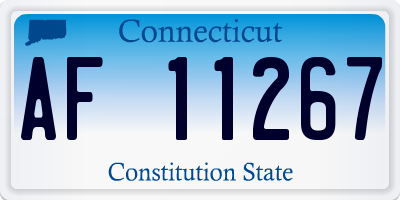 CT license plate AF11267