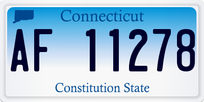 CT license plate AF11278