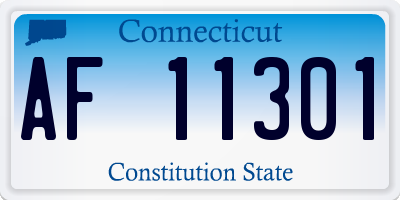 CT license plate AF11301