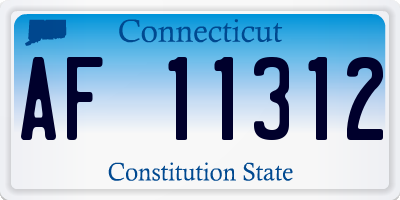 CT license plate AF11312