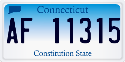 CT license plate AF11315
