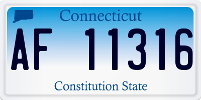 CT license plate AF11316