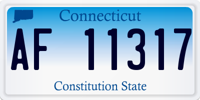 CT license plate AF11317