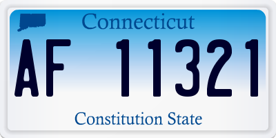 CT license plate AF11321