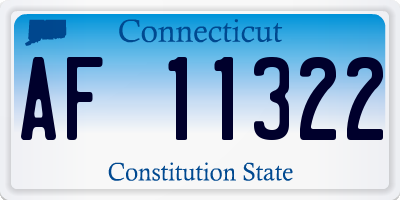 CT license plate AF11322