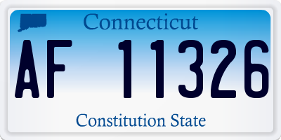 CT license plate AF11326