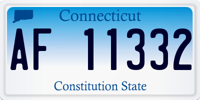 CT license plate AF11332