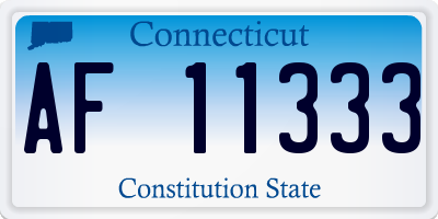 CT license plate AF11333