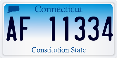 CT license plate AF11334