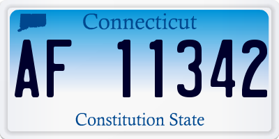 CT license plate AF11342