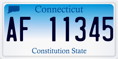 CT license plate AF11345