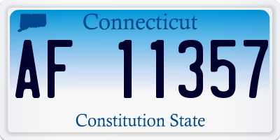 CT license plate AF11357