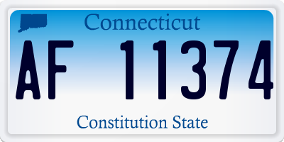 CT license plate AF11374