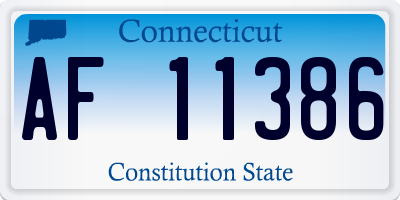 CT license plate AF11386