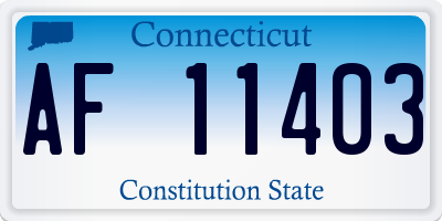 CT license plate AF11403