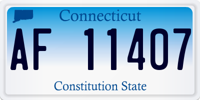 CT license plate AF11407