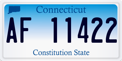 CT license plate AF11422