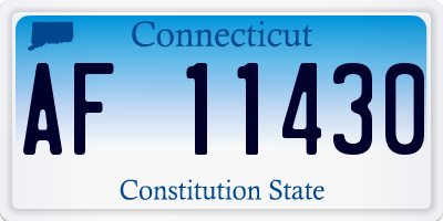 CT license plate AF11430