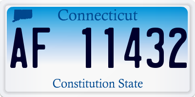 CT license plate AF11432
