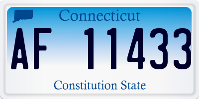 CT license plate AF11433