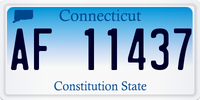 CT license plate AF11437