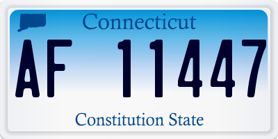 CT license plate AF11447