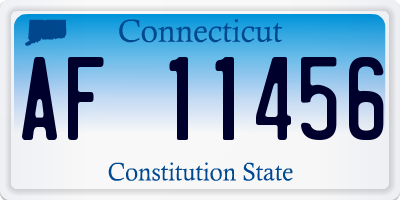 CT license plate AF11456
