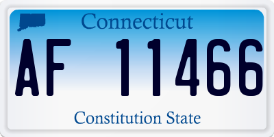 CT license plate AF11466