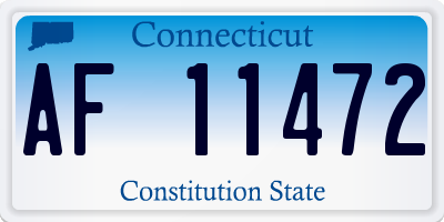 CT license plate AF11472