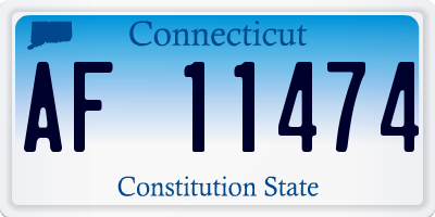 CT license plate AF11474