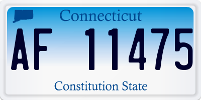 CT license plate AF11475