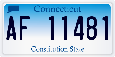 CT license plate AF11481