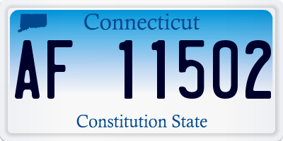 CT license plate AF11502