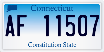 CT license plate AF11507