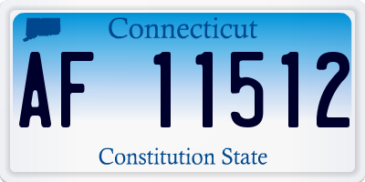 CT license plate AF11512