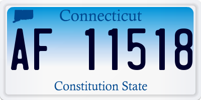 CT license plate AF11518