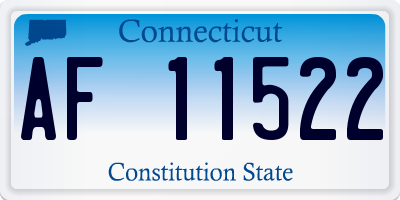 CT license plate AF11522