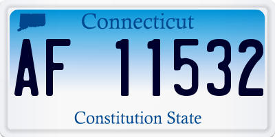 CT license plate AF11532