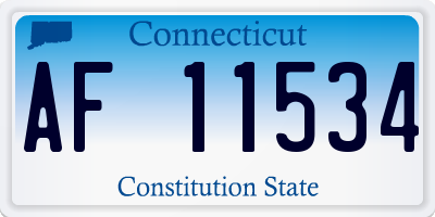 CT license plate AF11534